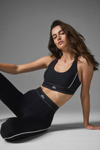 Alo Black Leggings and Bra Set - One Size