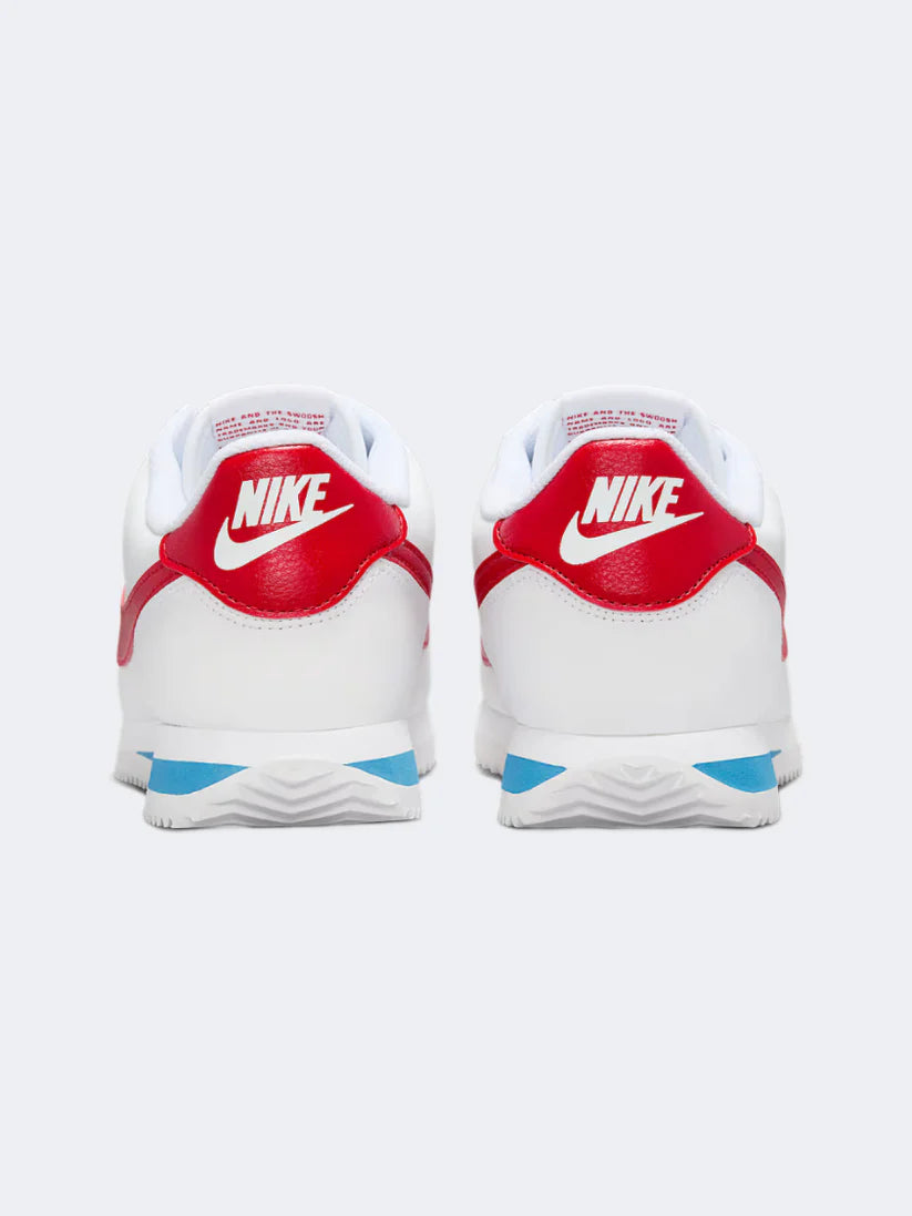Nike Cortez White, Red, and Light Blue