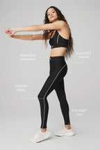 Alo Black Leggings and Bra Set - One Size