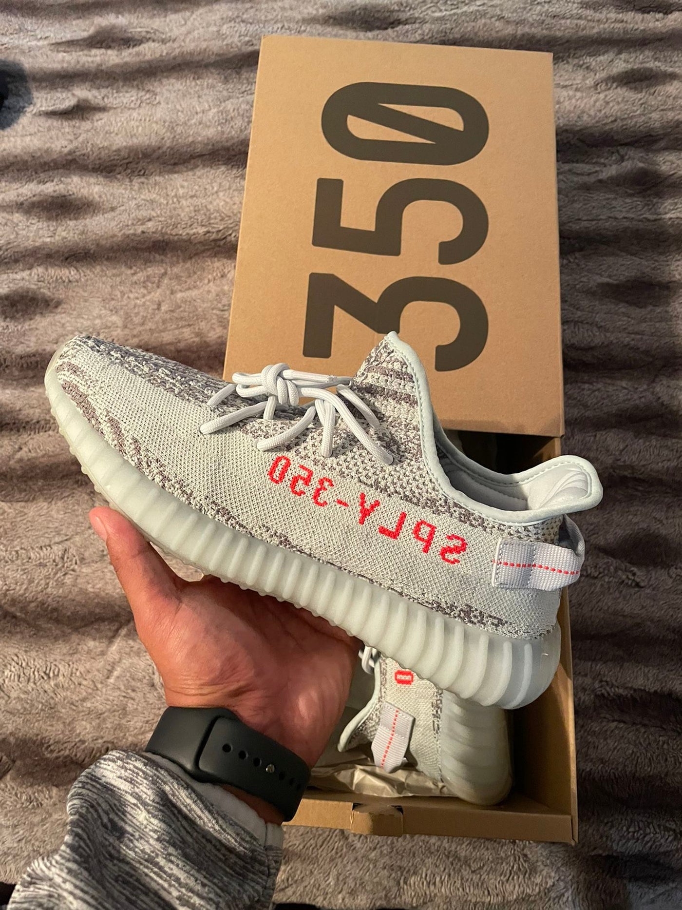 yeezy boost 350 v2 blue tint box adidas Yeezy Boost 350 V2 Blue Tint – Hsports