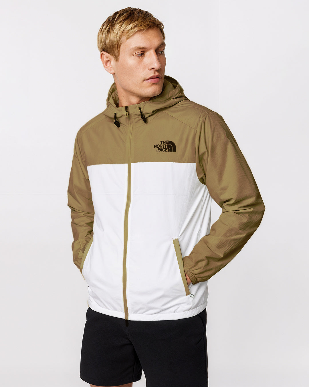 North Face Jacket - Khaki and White